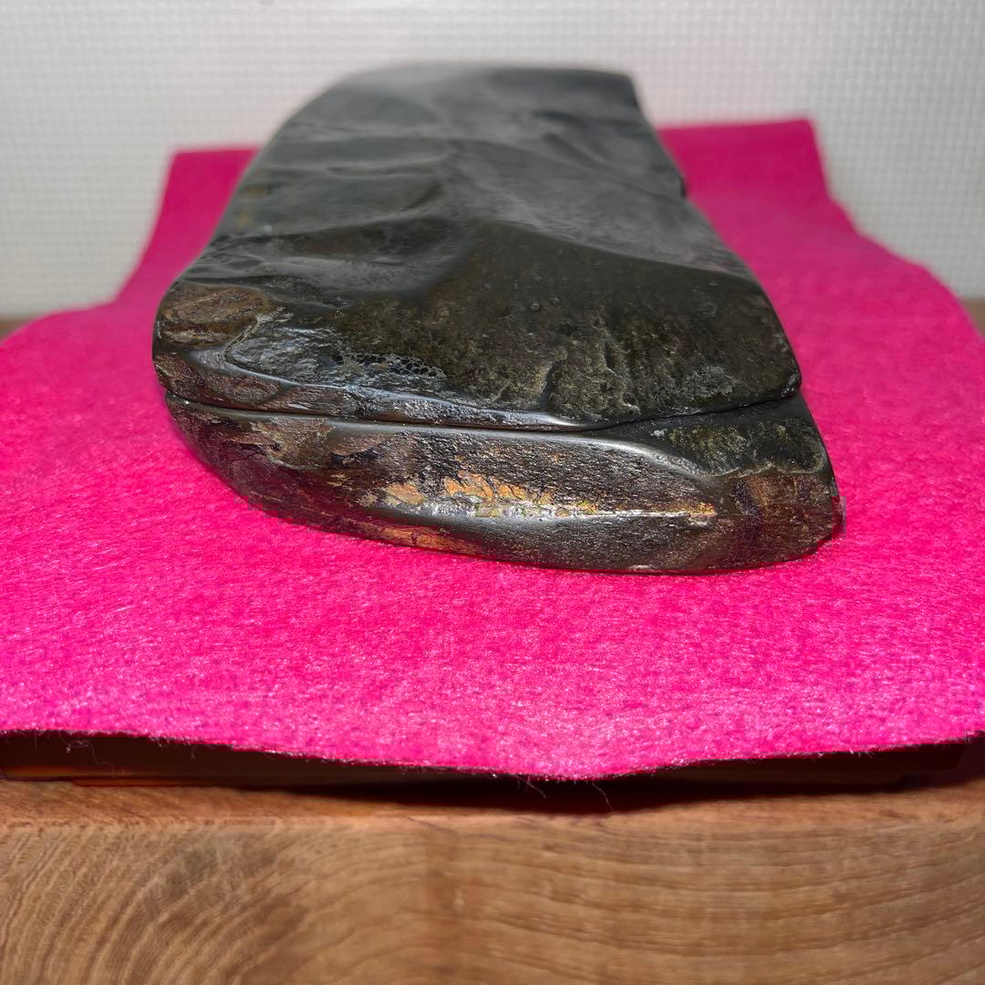 ⭕️諸鹿石硯　希少　大久保喜代雄　共蓋付き自然硯　新品美品　墨持ち良い　鳥取県産出