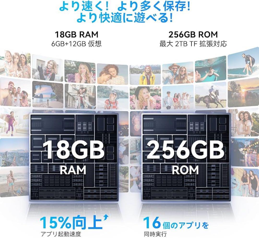 Android15 スマートフォン本体 18GB+256GB+2TB 拡張