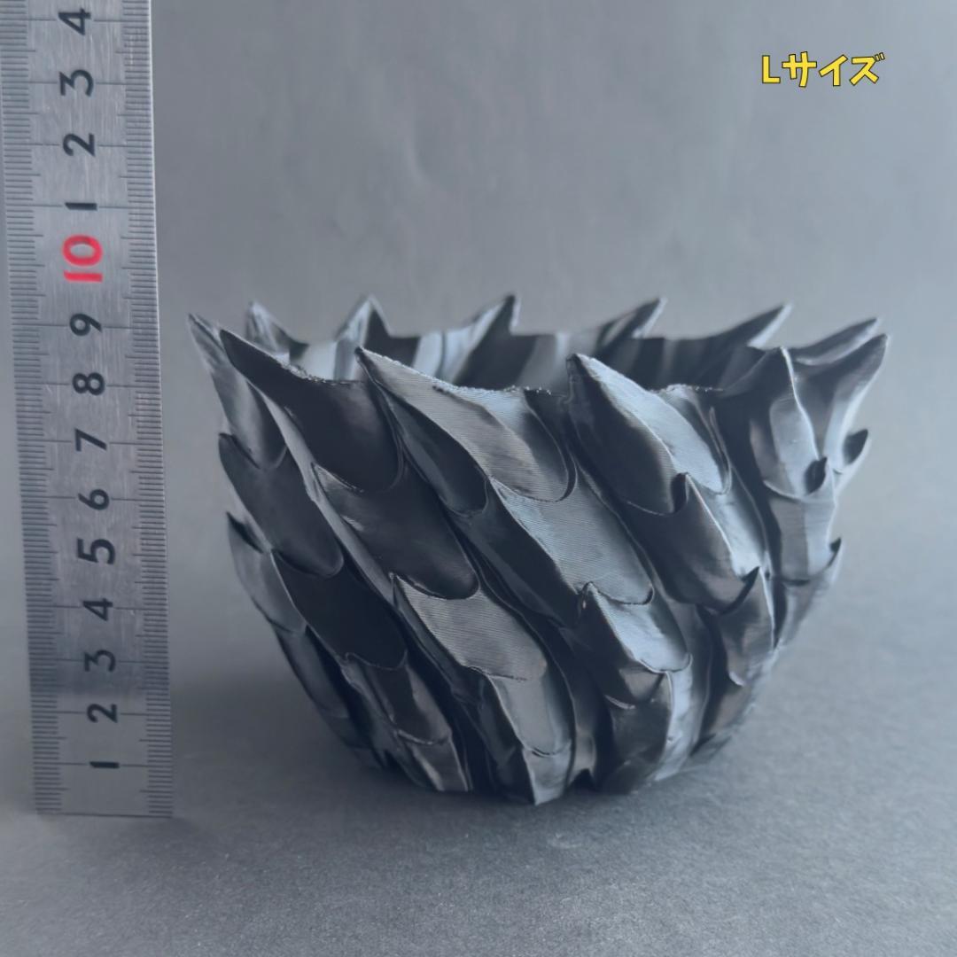 2個セット 『アジュダ』 S&Lサイズ 3Dプリンター鉢 植木鉢 黒 作家鉢