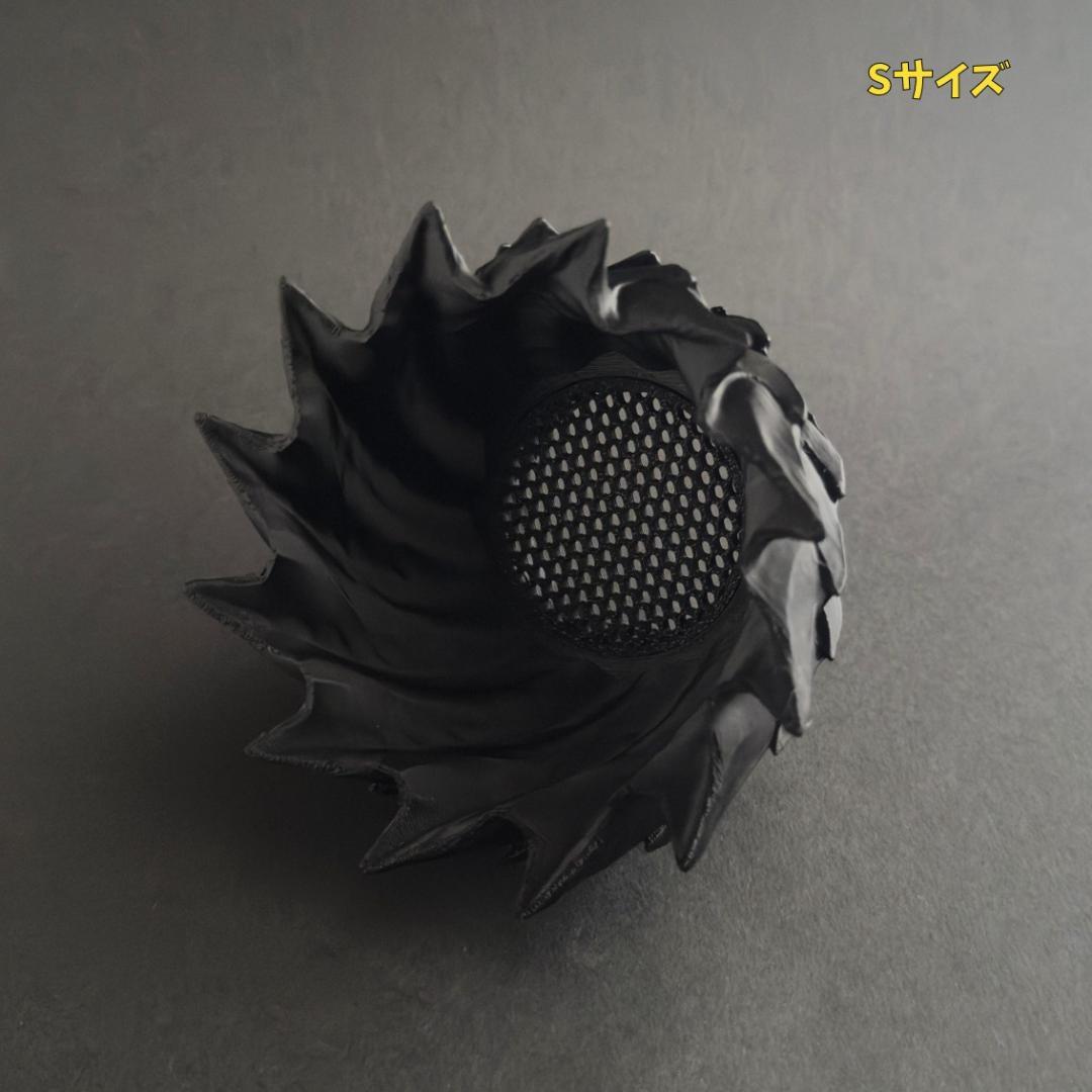 2個セット 『アジュダ』 S&Lサイズ 3Dプリンター鉢 植木鉢 黒 作家鉢