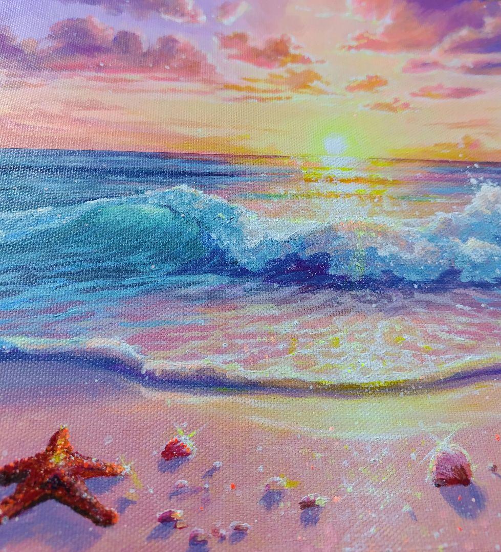 空*海様 【夕焼け】アクリル画 F3 風景画 絵画 海の絵