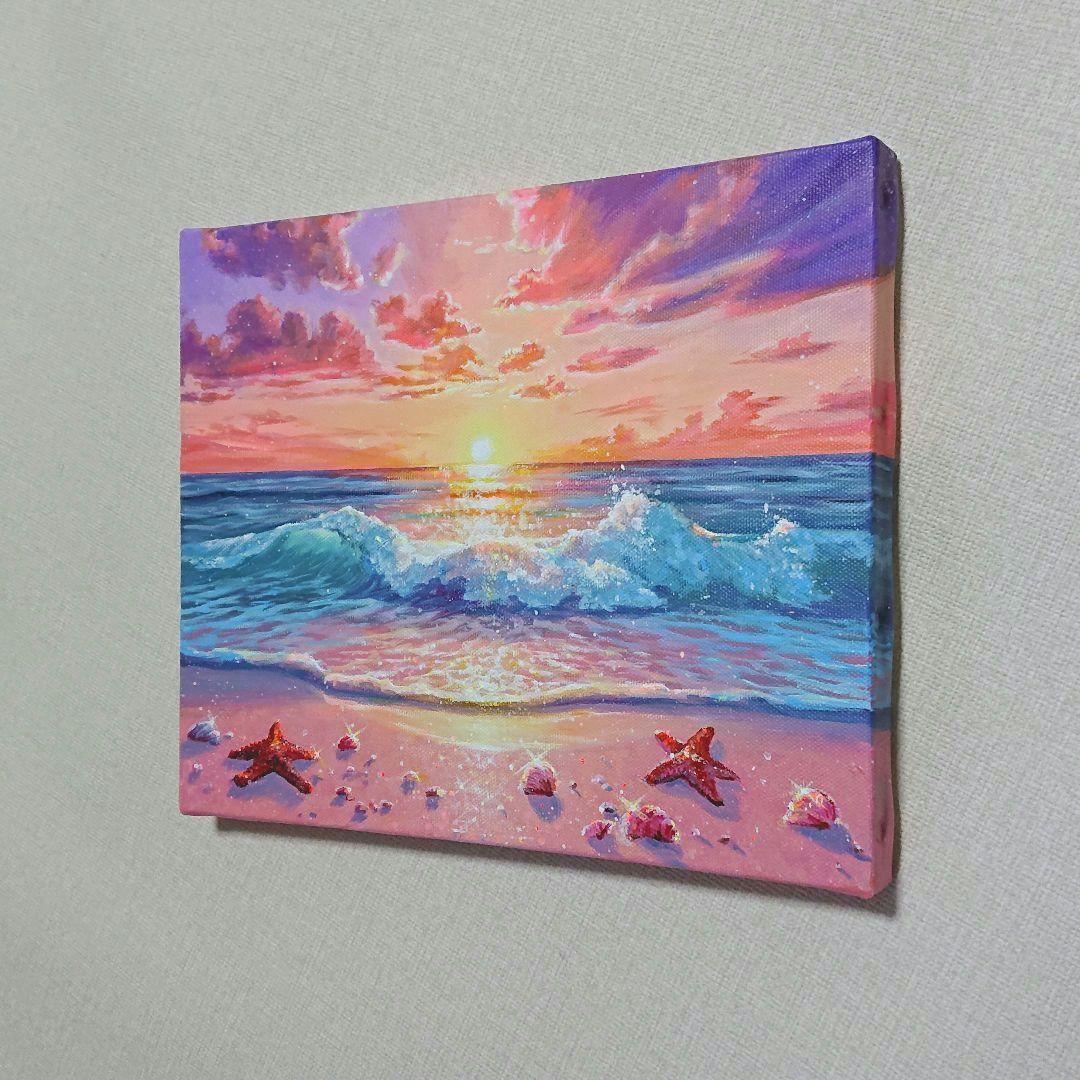 空*海様 【夕焼け】アクリル画 F3 風景画 絵画 海の絵