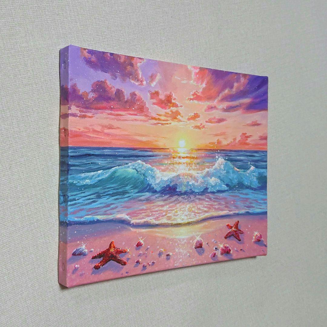 空*海様 【夕焼け】アクリル画 F3 風景画 絵画 海の絵