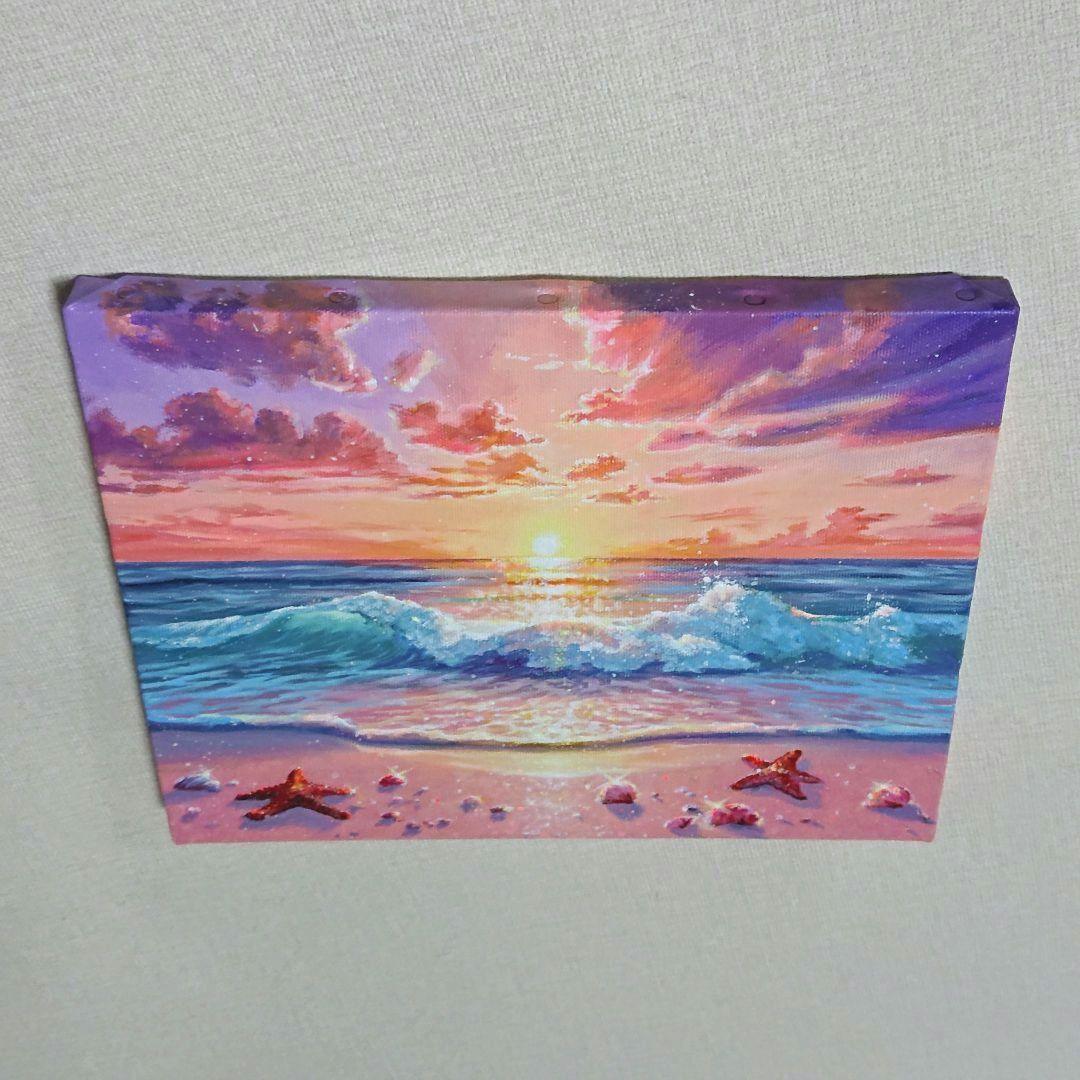 空*海様 【夕焼け】アクリル画 F3 風景画 絵画 海の絵