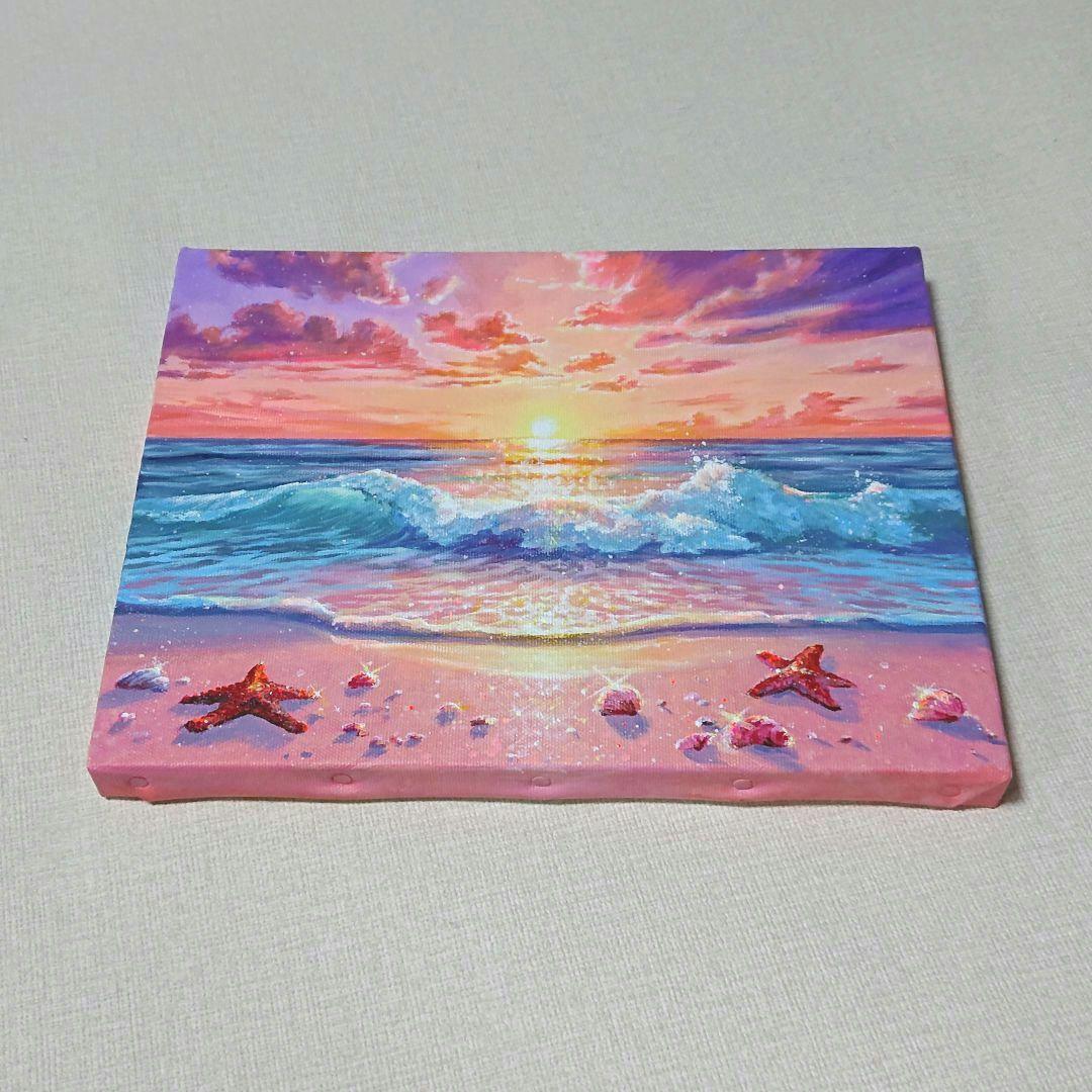 空*海様 【夕焼け】アクリル画 F3 風景画 絵画 海の絵