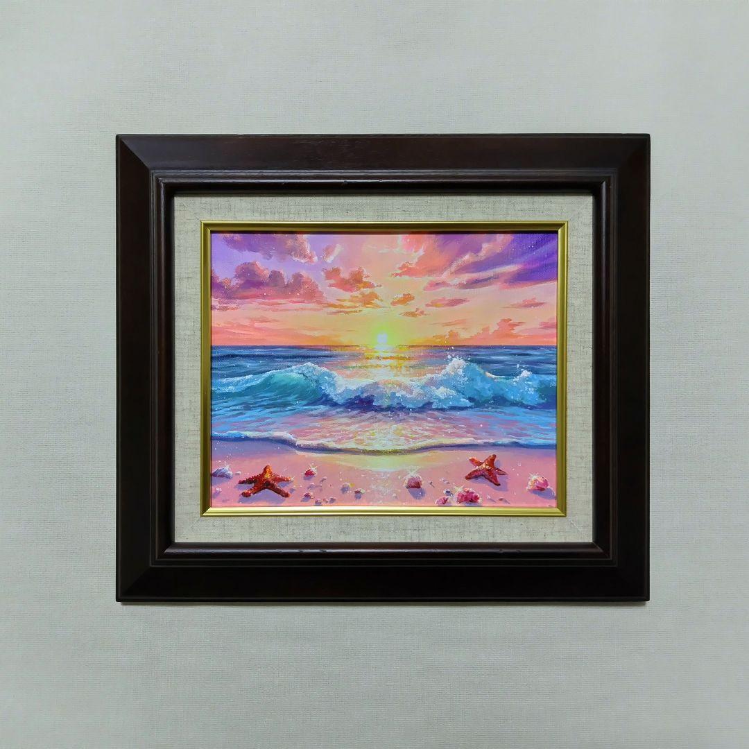空*海様 【夕焼け】アクリル画 F3 風景画 絵画 海の絵