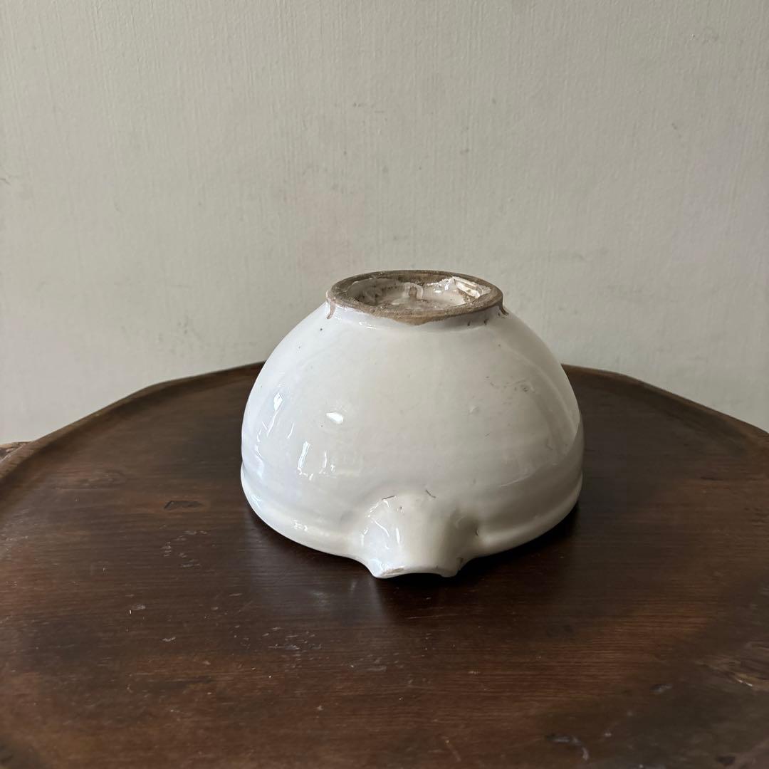 東北民窯　平清水焼　片口その②白釉　花器　こね鉢　白磁　骨董アンティーク　検李朝