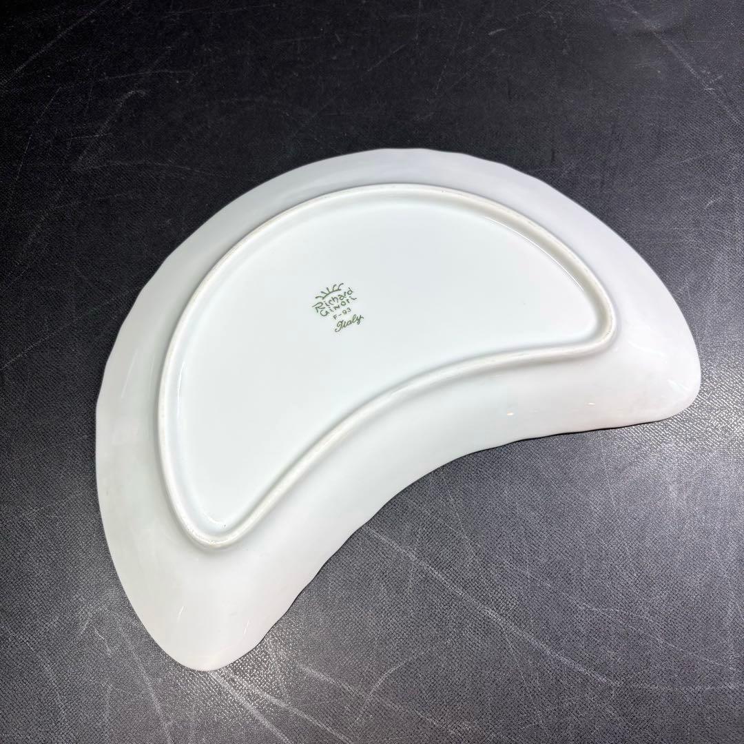 【美品】リチャードジノリ ベッキオホワイト ムーンプレート Crescent