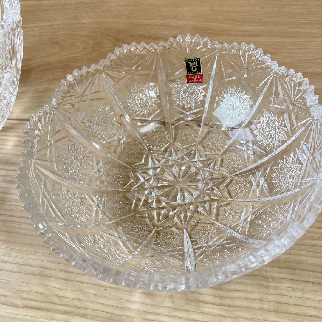【新品未使用】カガミクリスタル　王朝　大小ボウルセット
