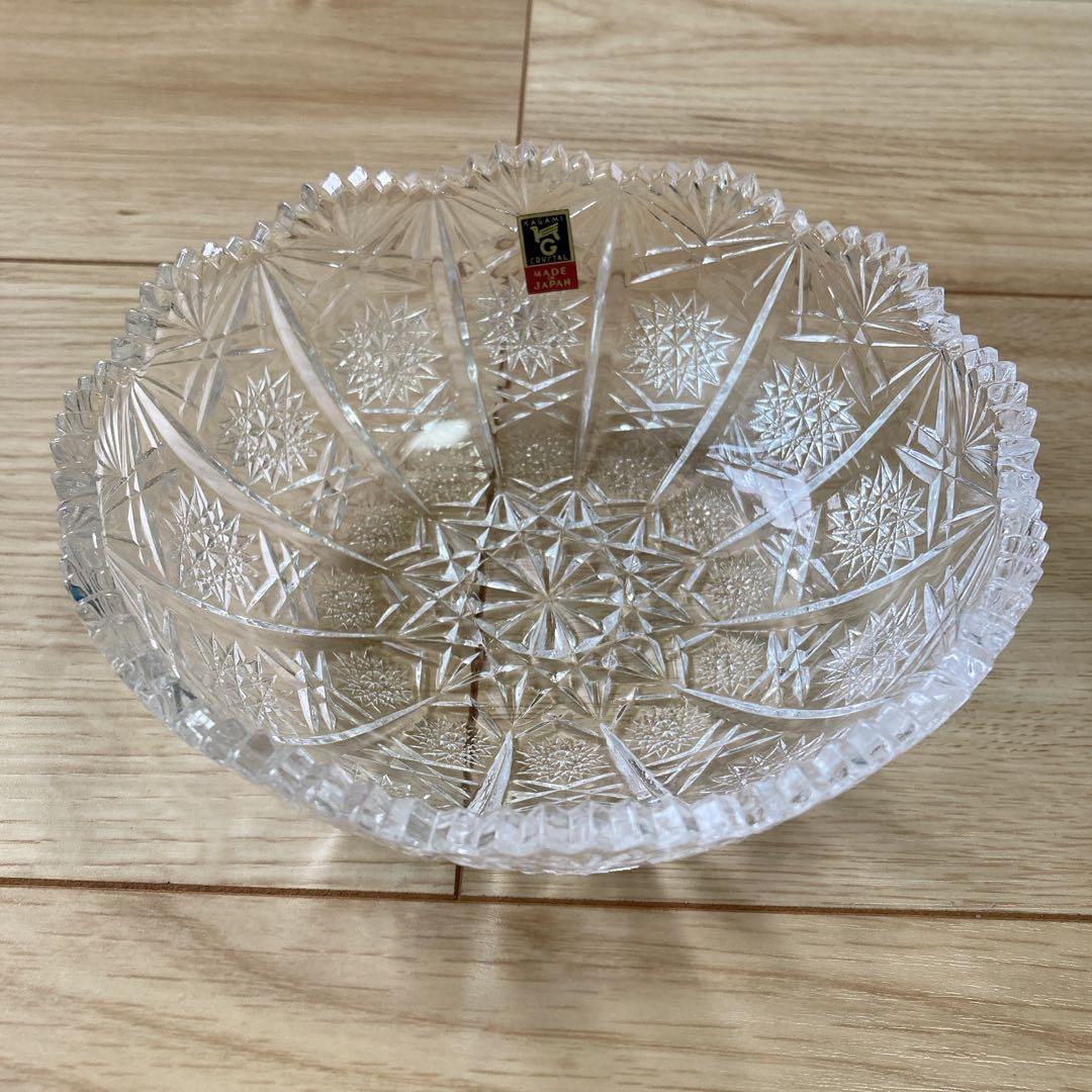 【新品未使用】カガミクリスタル　王朝　大小ボウルセット