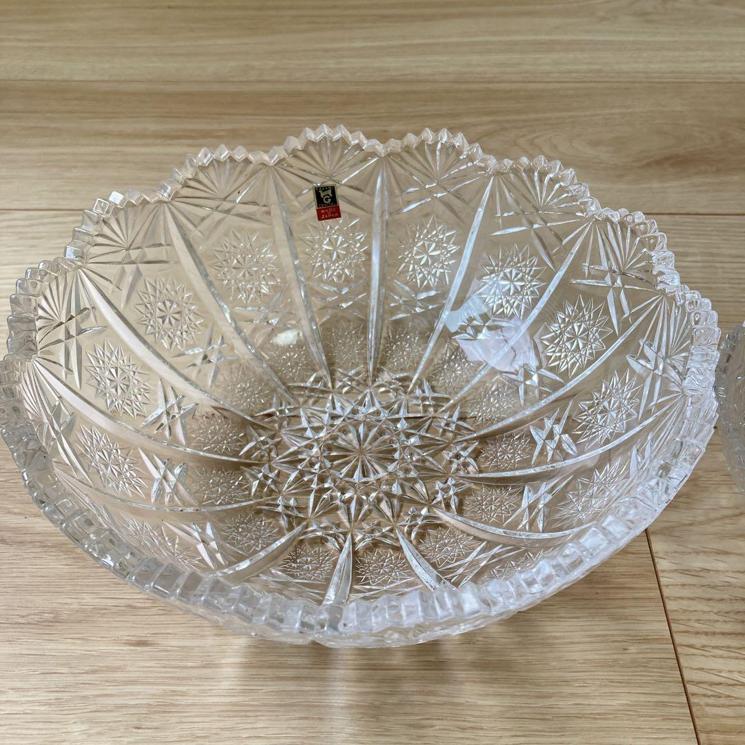 【新品未使用】カガミクリスタル　王朝　大小ボウルセット