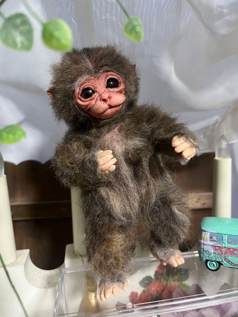 日本猿 子猿 ちゃん 羊毛フェルト