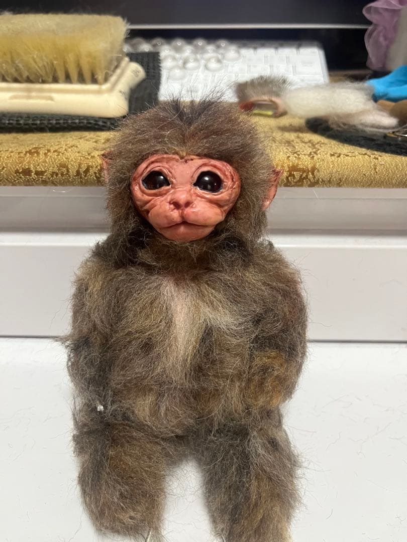日本猿 子猿 ちゃん 羊毛フェルト