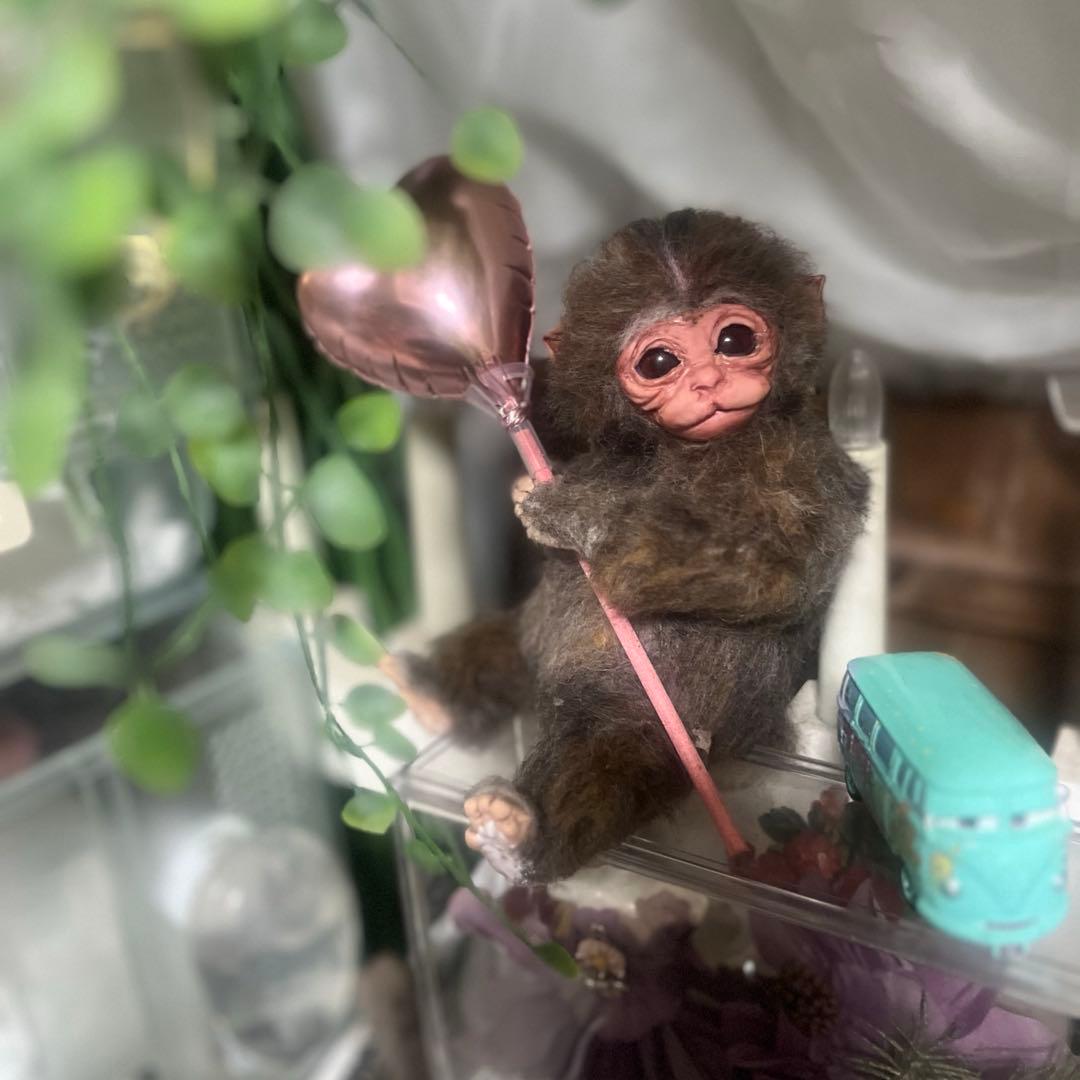 日本猿 子猿 ちゃん 羊毛フェルト