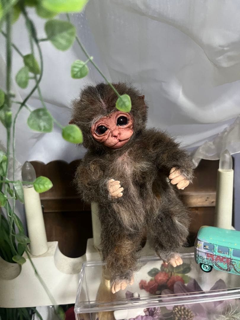 日本猿 子猿 ちゃん 羊毛フェルト