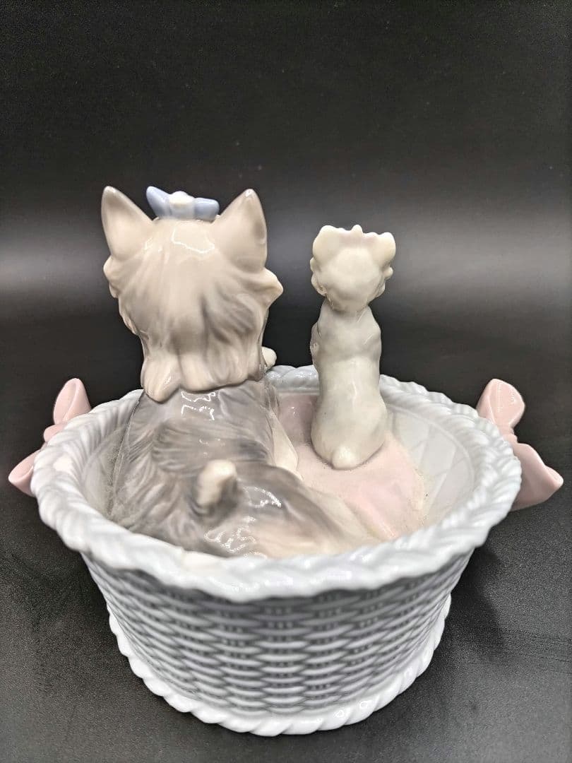 LLIADRO　「ヨークシャーテリア親子」ポーセリン(磁器)置物