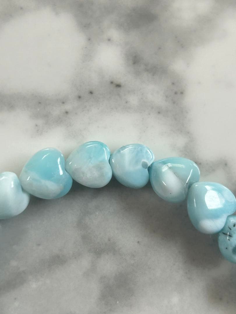 ラリマーブレスレットハートカット