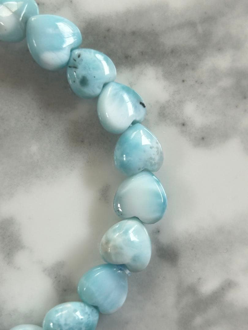 ラリマーブレスレットハートカット