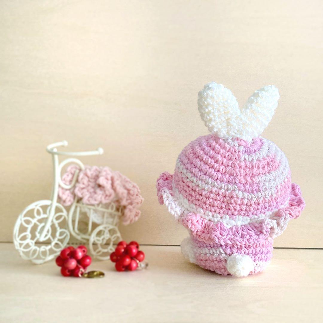 【マーブル☆様】母の日 カーネーション うさぎ ボンネット ベビーキャップ