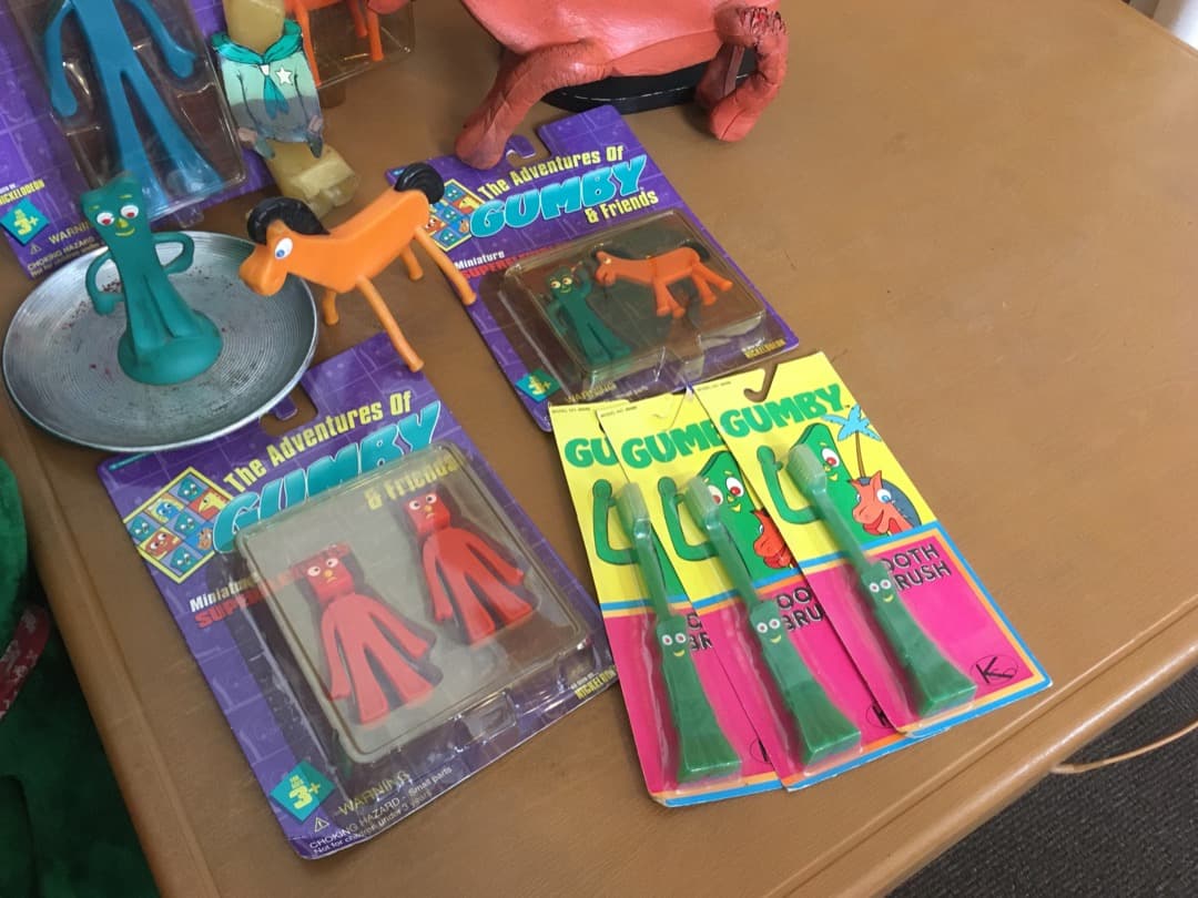 未使用 中古 GUMBY ガンビー 特大・大ぬいぐるみ フィギュア セット