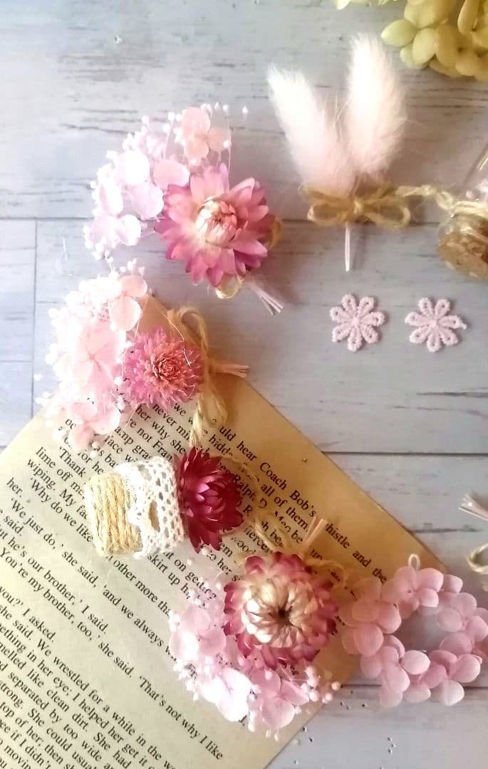 ドライフラワー　ガーランド　 スワッグ 　ピンク