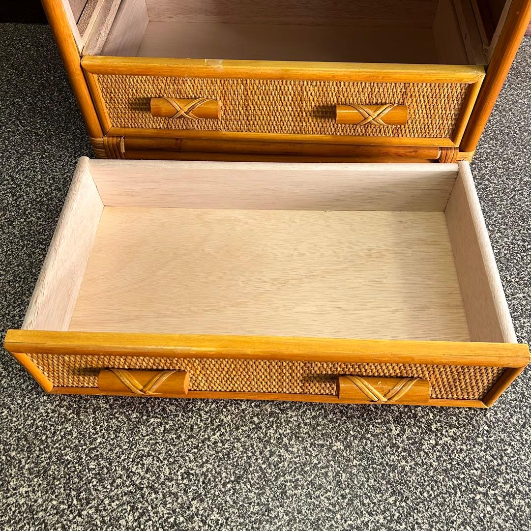 【美品】ラタンチェストキャビネット