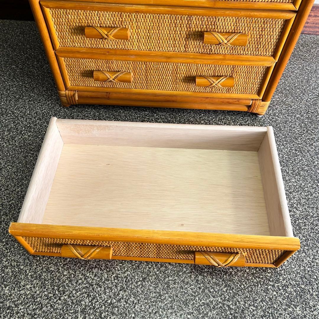 【美品】ラタンチェストキャビネット