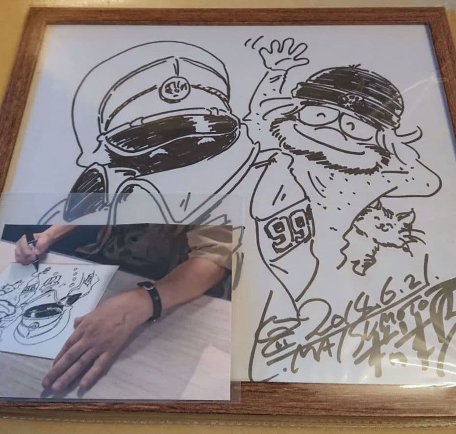 松本零士 銀座鉄道999 サイン色紙 車掌 イラスト メーテル