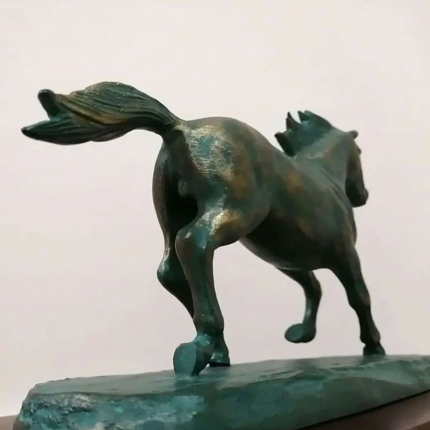 光則作 1990年 干支置物 駿馬勇躍