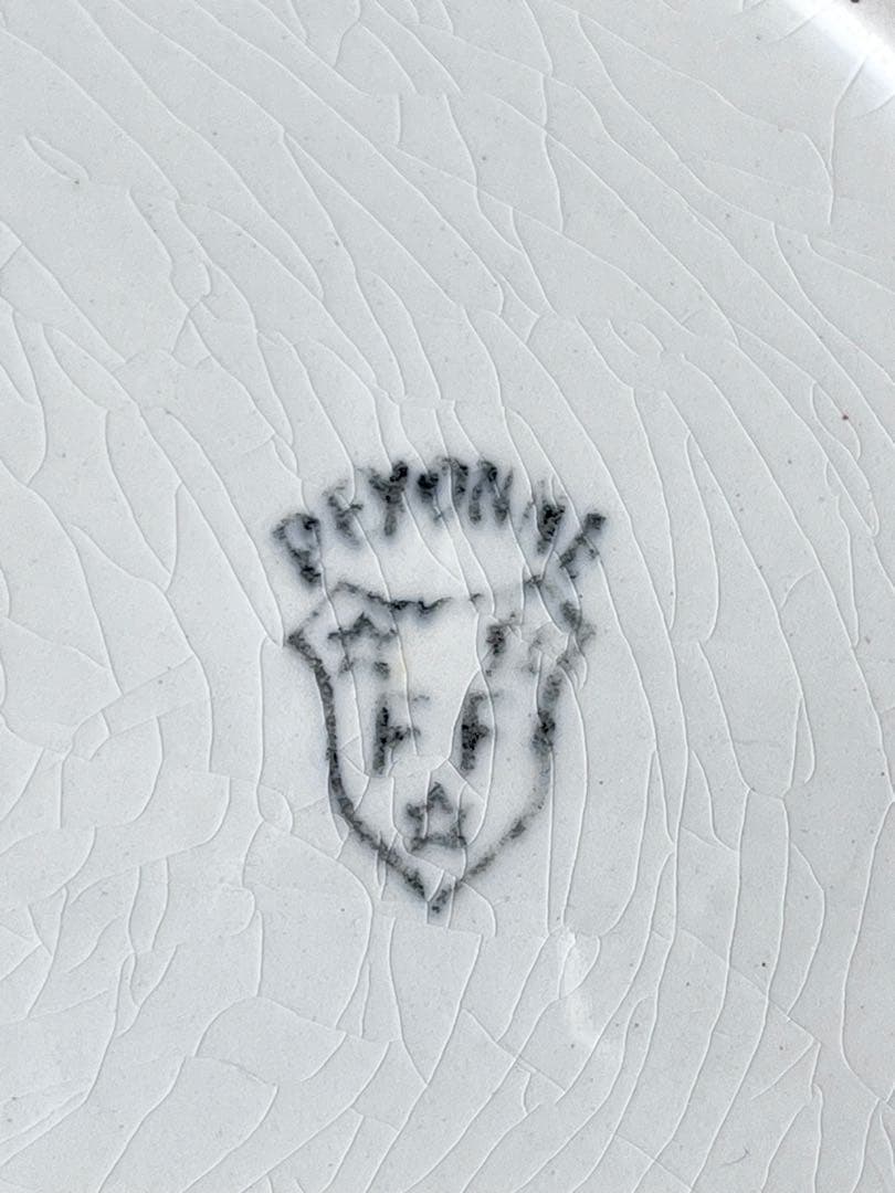 【美品】フランスアンティーク PEXONNE窯 FF ホワイトオーバル皿3690