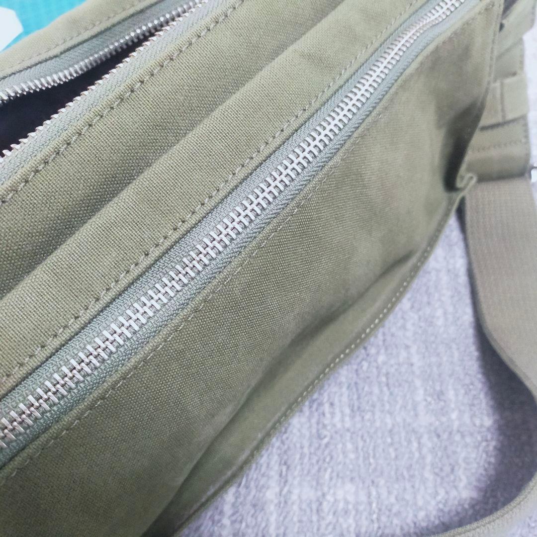 【美品】倉敷帆布　ショルダーバッグ 　カーキ