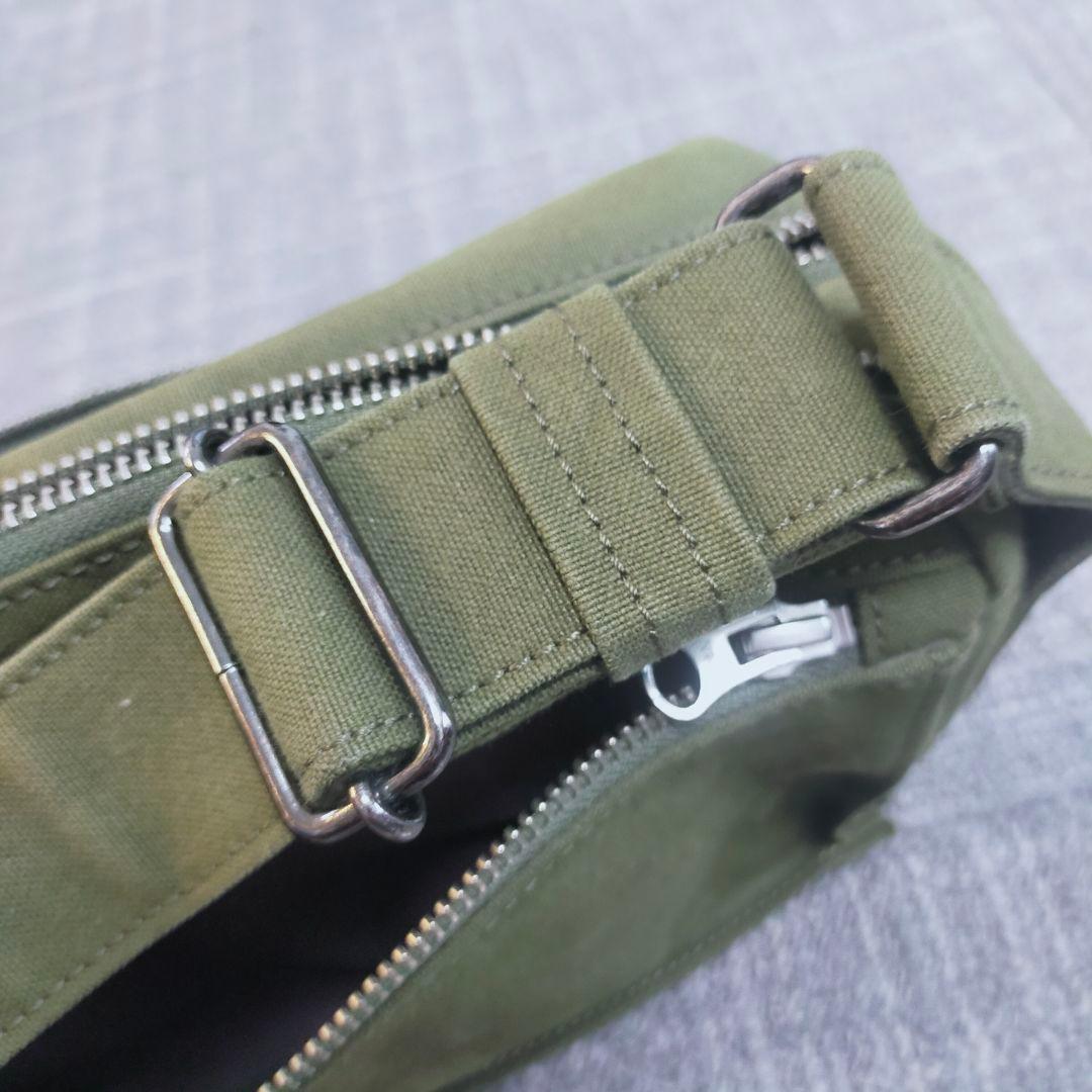 【美品】倉敷帆布　ショルダーバッグ 　カーキ
