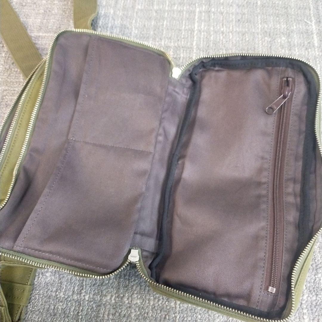 【美品】倉敷帆布　ショルダーバッグ 　カーキ