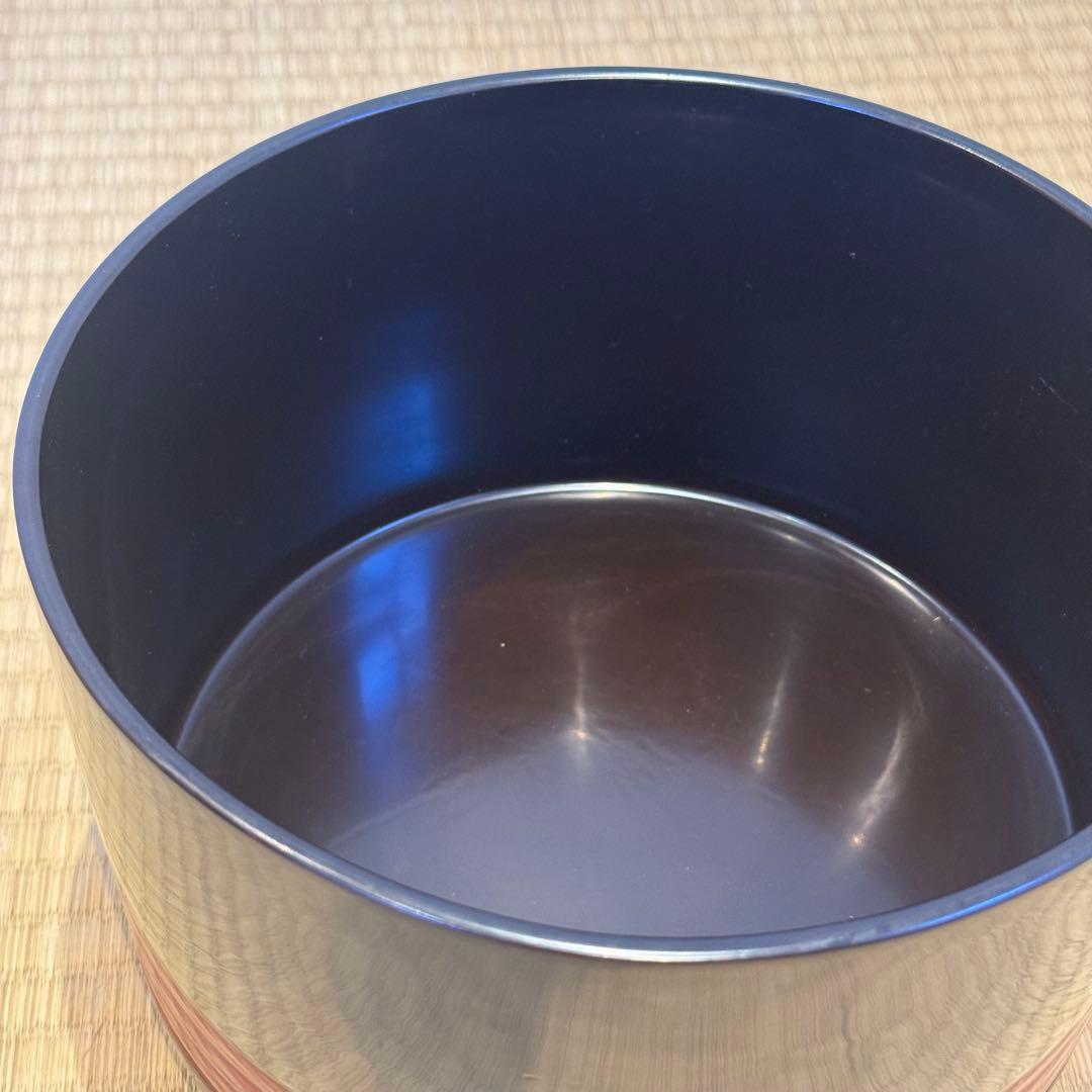 塗櫃 本堅地 飯器 丸盆 杓文字 共箱 木製漆器 茶懐石道具 / 輪島塗
