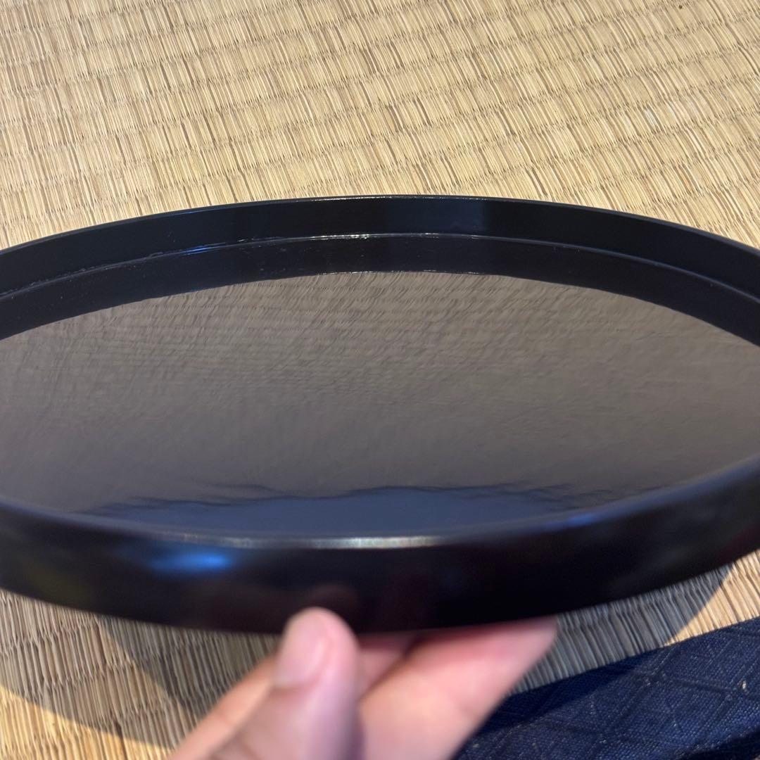 塗櫃 本堅地 飯器 丸盆 杓文字 共箱 木製漆器 茶懐石道具 / 輪島塗