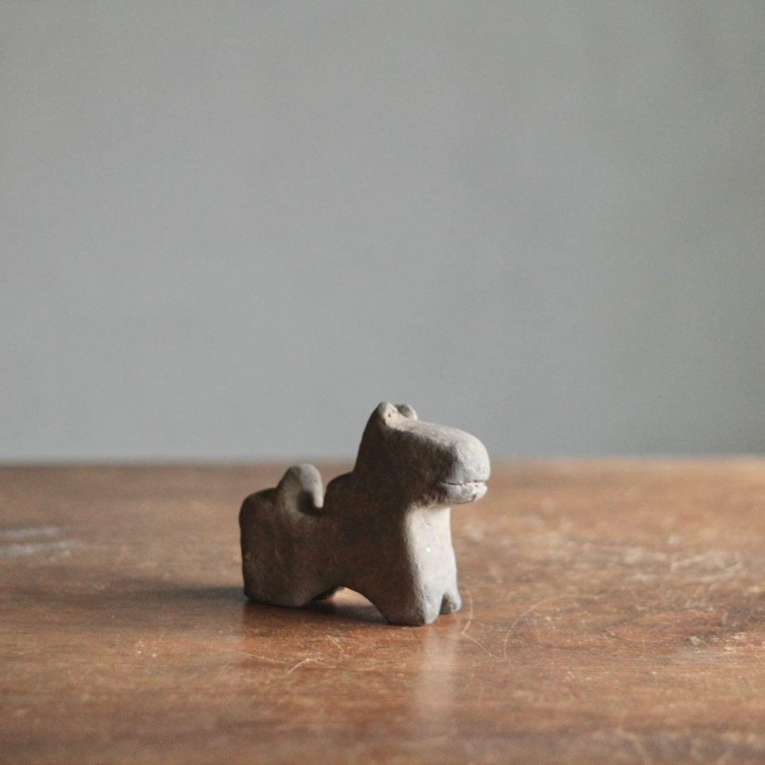 瓦質 素焼き 神馬 古道具 アンティーク オブジェ