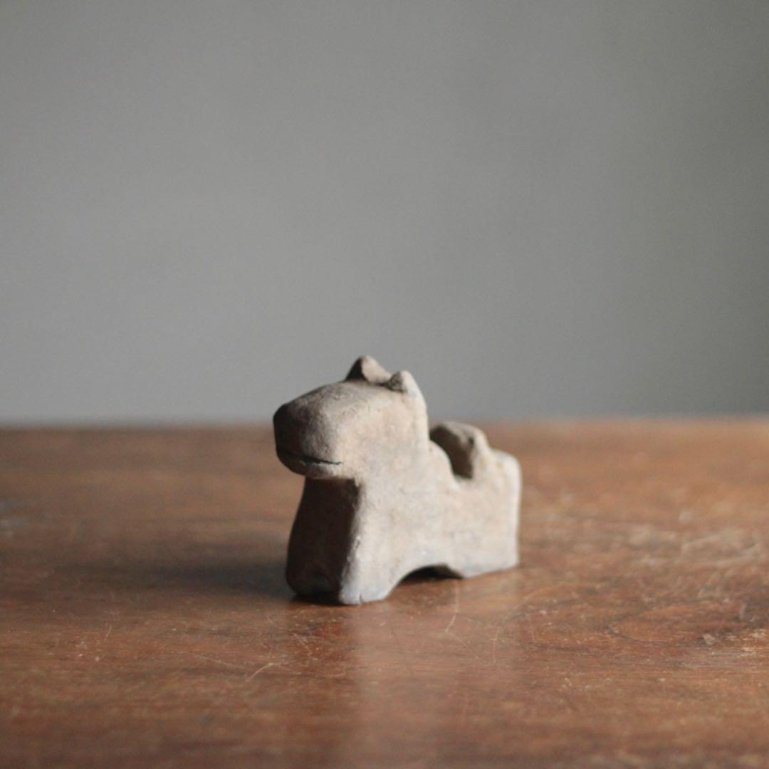 瓦質 素焼き 神馬 古道具 アンティーク オブジェ