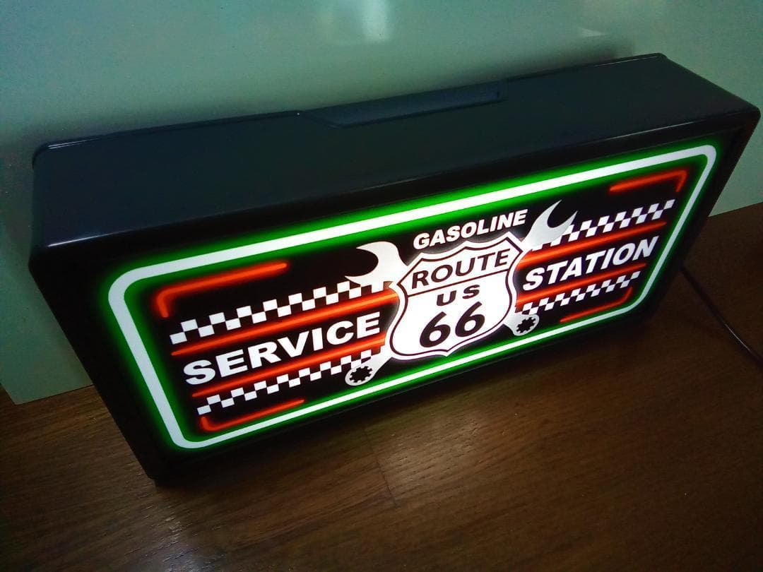 ルート66 ガレージ サービスステーション 照明 看板 置物 雑貨 ライトBOX