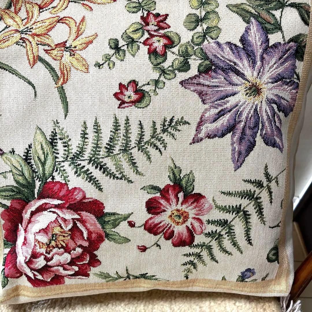 トートバッグ　インドコブラン織　ハンドメイド　華やかな花柄　カラフル花柄バッグ
