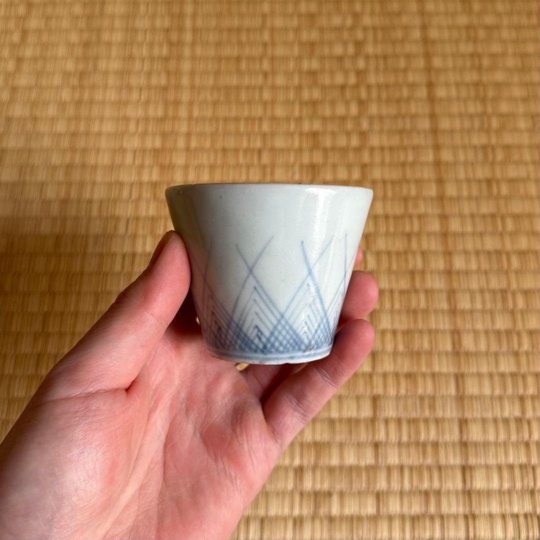 古伊万里 染付 檜垣文 蕎麦猪口 江戸時代 古波佐見 古瀬戸 古美術 骨董 民藝