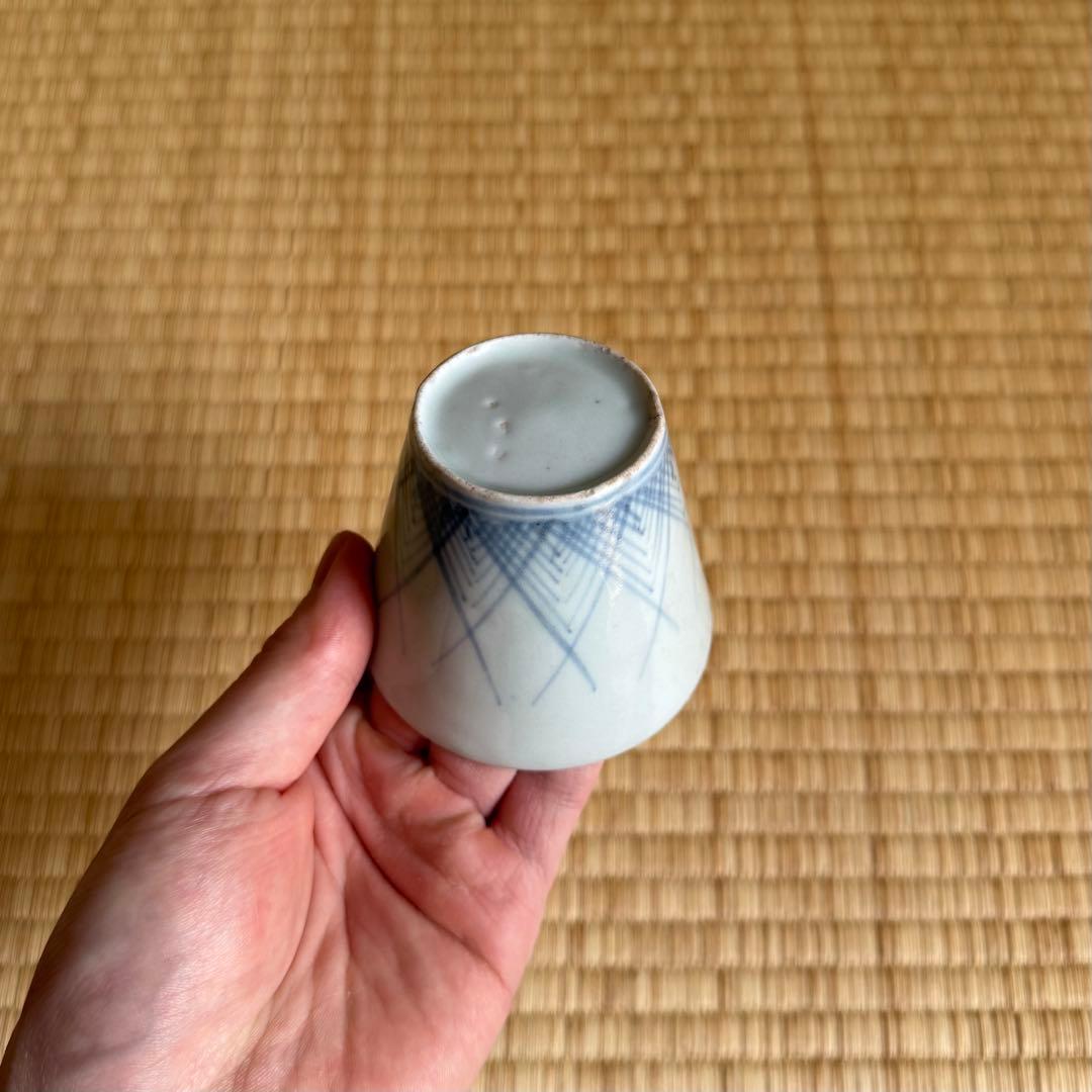 古伊万里 染付 檜垣文 蕎麦猪口 江戸時代 古波佐見 古瀬戸 古美術 骨董 民藝