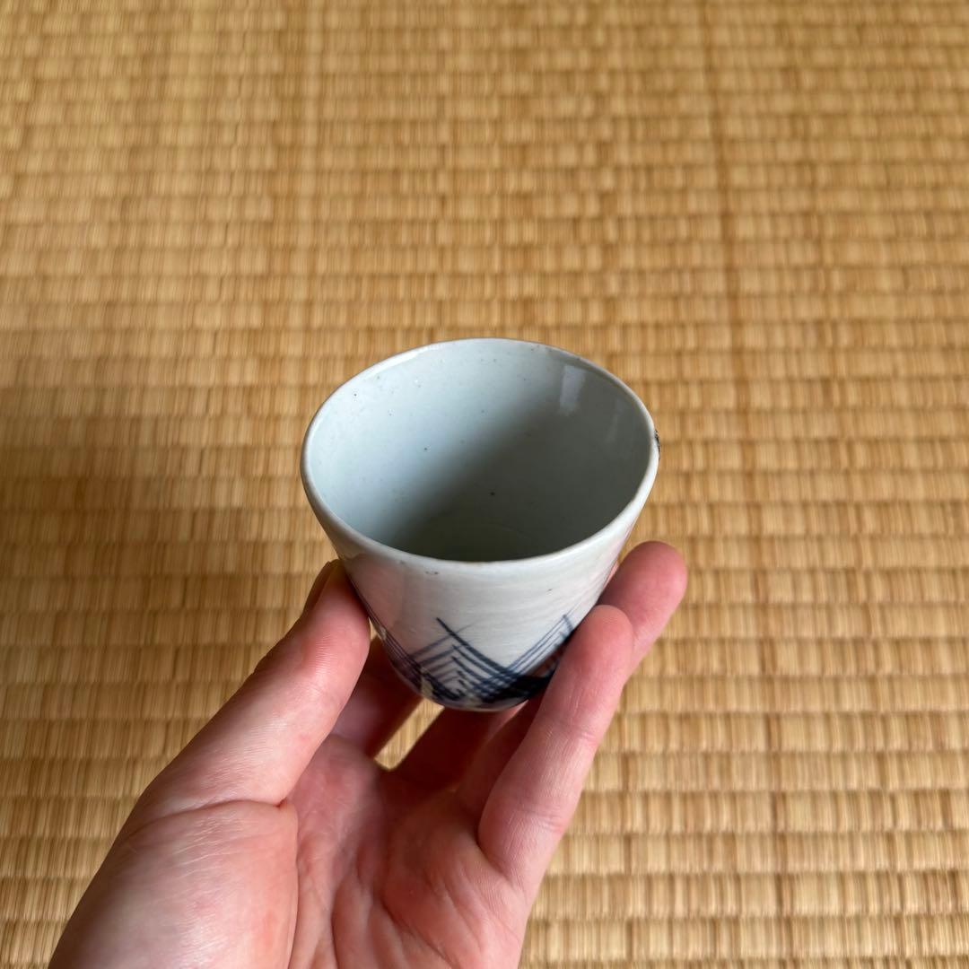 古伊万里 染付 檜垣文 蕎麦猪口 江戸時代 古波佐見 古瀬戸 古美術 骨董 民藝