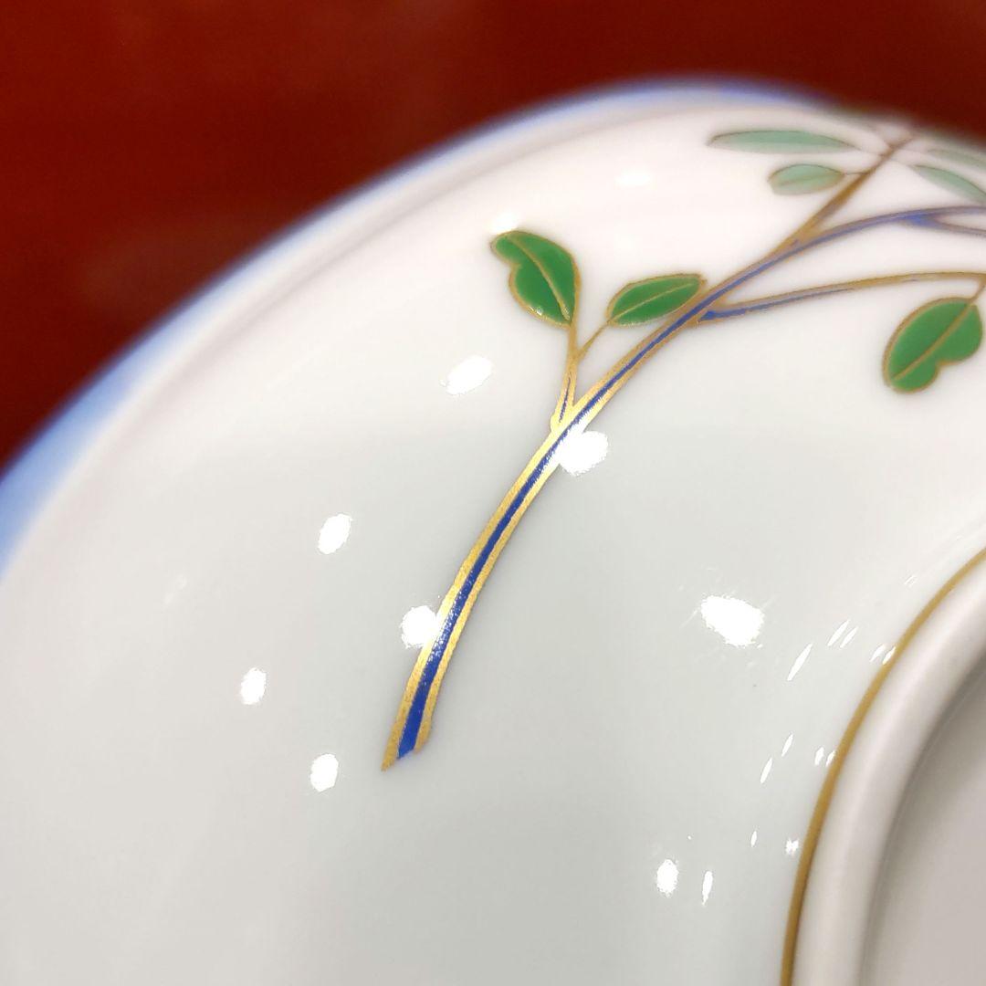 新品　香蘭社　吾亦紅小鉢　五角形お取鉢銘々皿　染錦金彩　５客　箱入り　しおり付