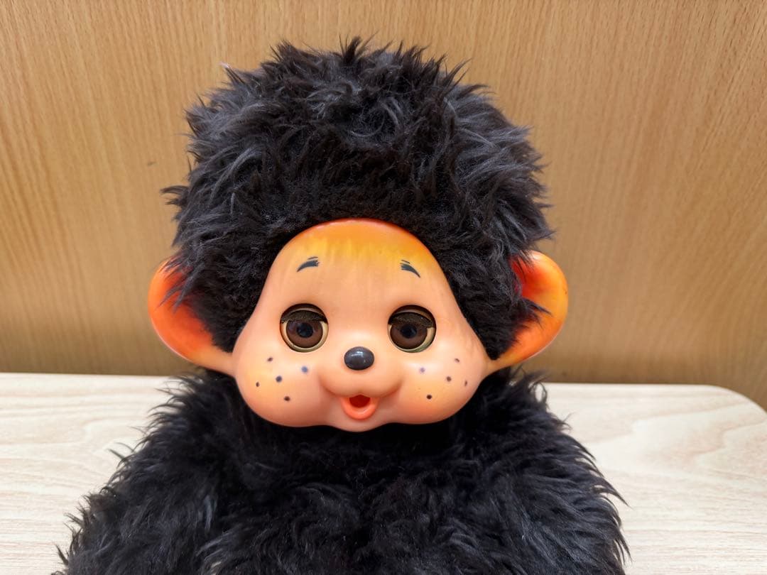 【昭和レトロ】モンチッチ ぬいぐるみ スリープアイ 黒毛 お座り 当時物