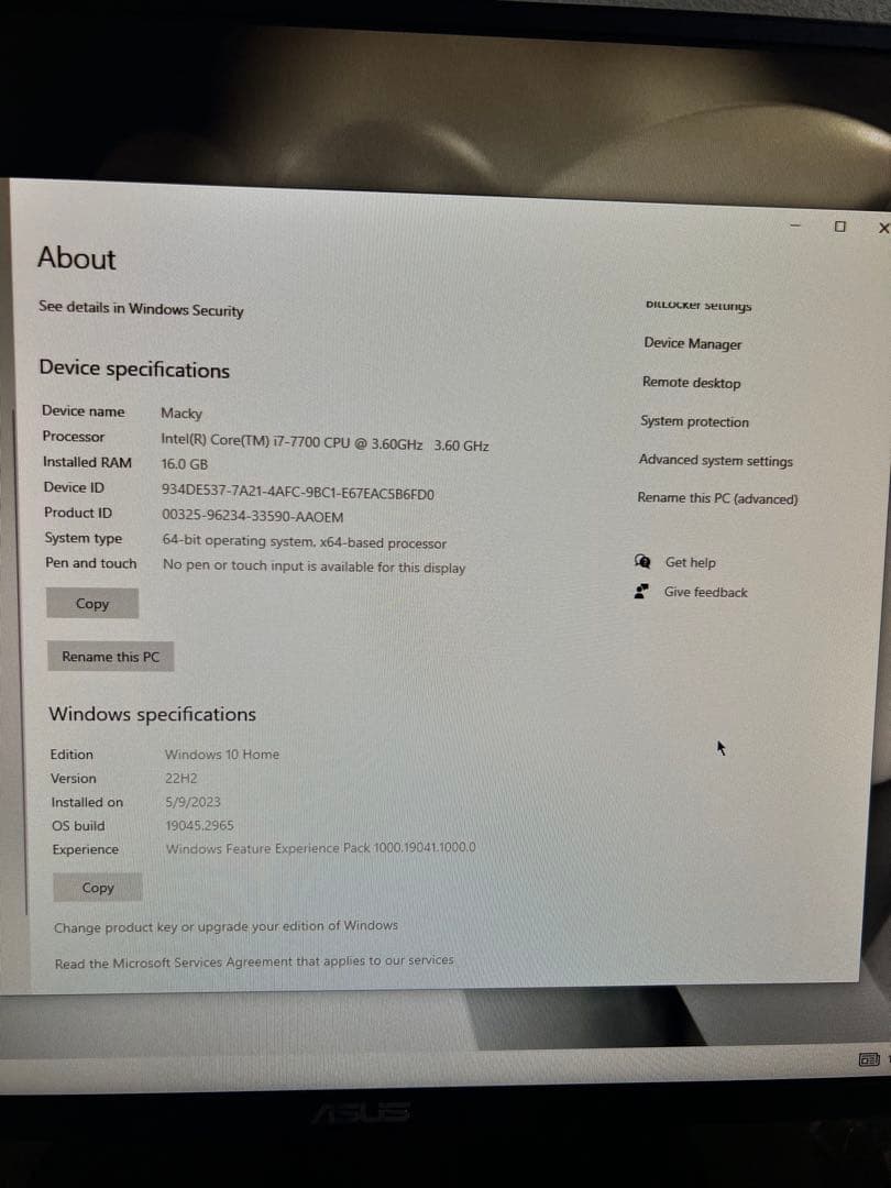 ゲーミングデスクセット hp pavilion / asus monitor
