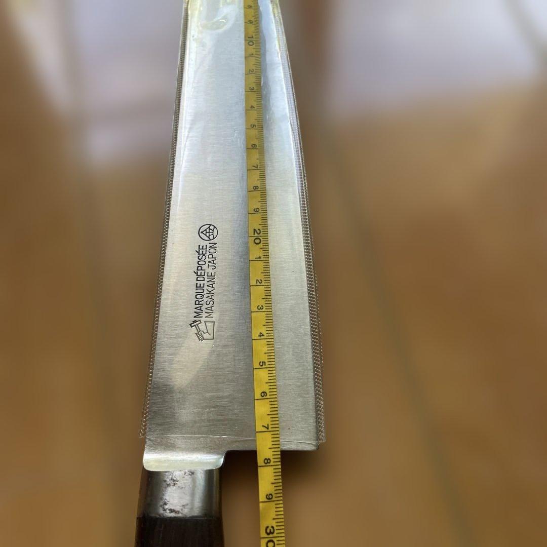 柳刃包丁 ステンレス木製ハンドル 専用箱付き刃渡り27センチ定価50,000円