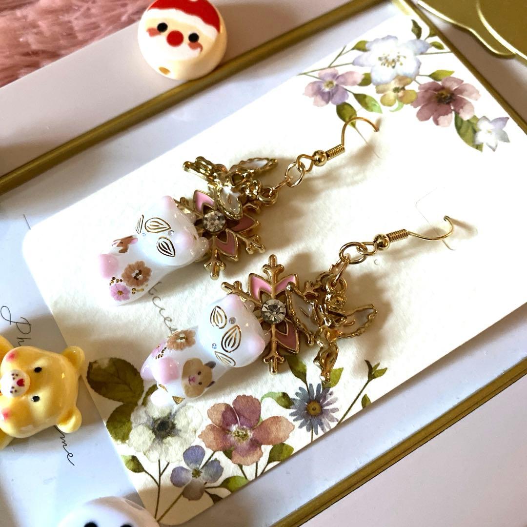 ☆Winter猫ちゃんピアス☆B