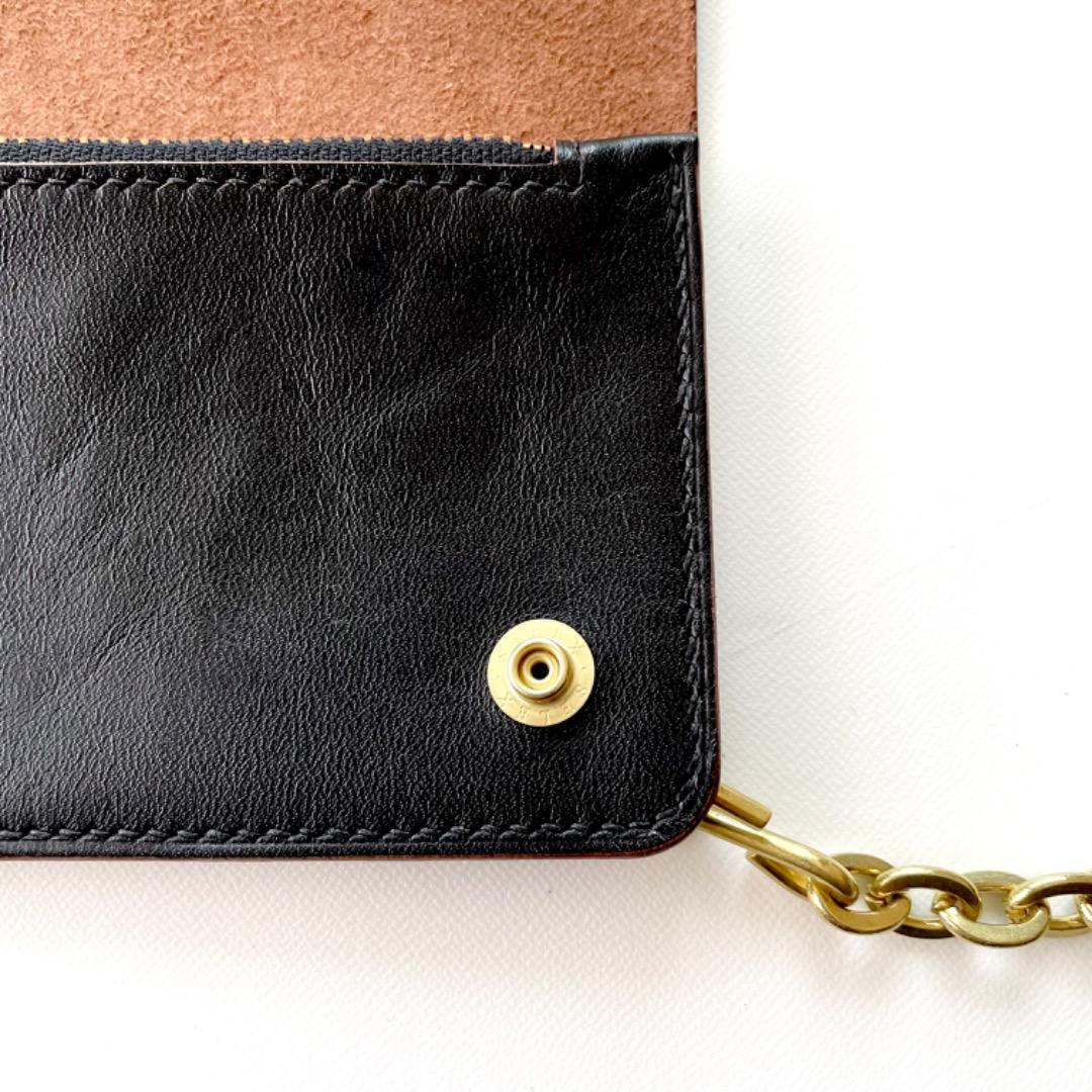 ミドルトラッカーウォレット　ホースハイドレザー　真鍮チェーン　ヴィンテージタロン