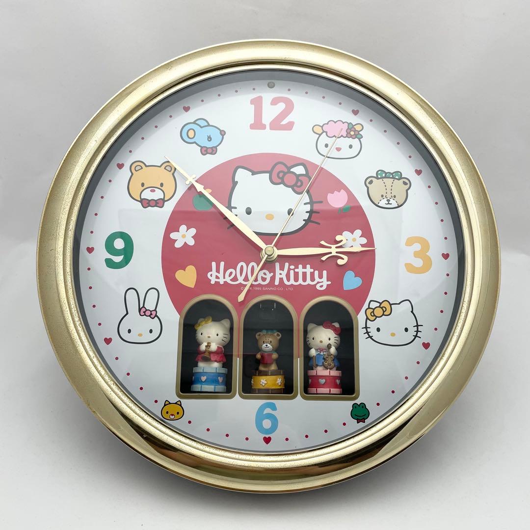 サンリオHello kitty ハローキティ 壁掛けからくり時計 昭和レトロ