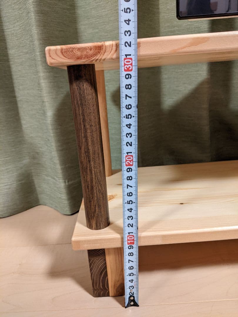 木製テレビ台 　角脚&丸支柱 91cmテレビラック　リビング インテリア　TV